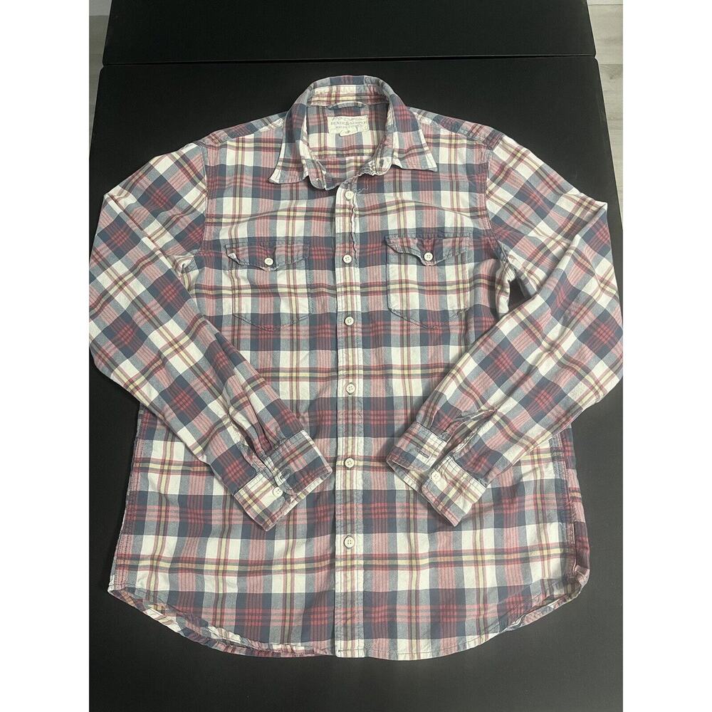 VTG Denim & Supply Large Adult Button Shirt Plaid Long Sleeve Casual Preppy Mens